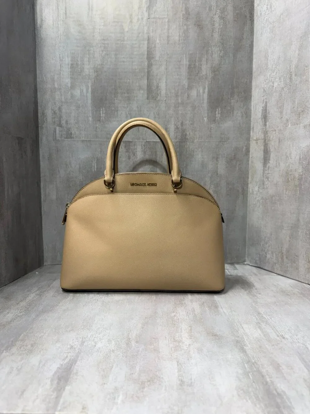 Michael Kors Emmy Large Dome Satchel - Beige